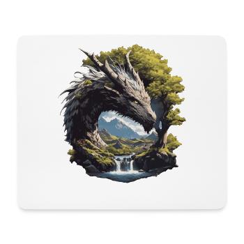 Drachen Drache - Mousepad (Querformat) - Weiß - Vorne