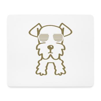 Schnauzer cool avec lunettes de soleil minimaliste - Tapis de souris (format paysage) - blanc - Devant