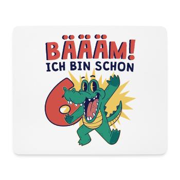 Cadeau d'anniversaire pour les 6 ans d'un enfant - Tapis de souris (format paysage) - blanc - Devant