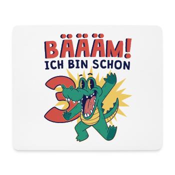 3 Geburtstag Krokodil Geschenk Junge 3 Jahre - Mousepad (Querformat) - Weiß - Vorne