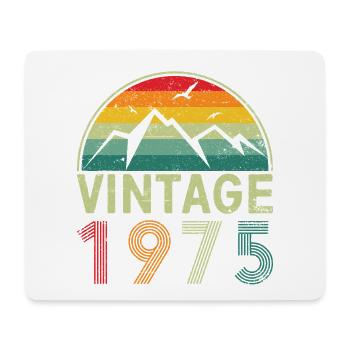 Vintages Bergsonnenuntergang-Design - Mousepad (Querformat) - Weiß - Vorne