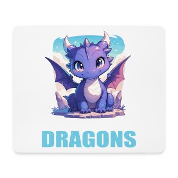 Drachen Drache - Mousepad (Querformat) - Weiß - Vorne