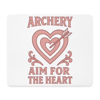 Bogenschießen Aim For The Heart Archer Bogen - Mousepad (Querformat) - Weiß - Vorne