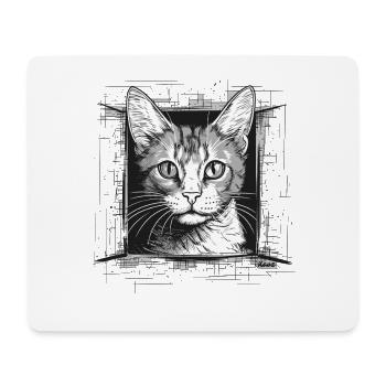 Portrait of a cassette with technical aesthetics - Mouse Pad (horizontal) - white - Front
