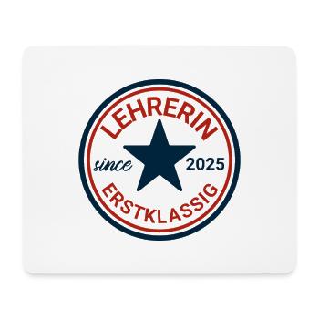Teacher logo with star and classic design - Mouse Pad (horizontal) - white - Front