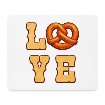 Herzhaftes Brezel Love Design - Mousepad (Querformat) - Weiß - Vorne