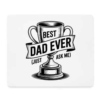 Bester Vater aller Zeiten (Frag mich einfach) mit Trophäe - Mousepad (Querformat) - Weiß - Vorne