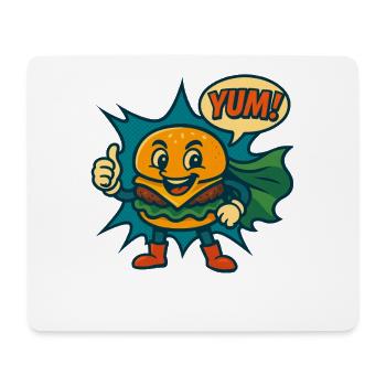 Leckerer Burger Cheeseburger Retro Fast Food USA - Mousepad (Querformat) - Weiß - Vorne