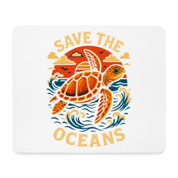 Rettet die Ozeane, Schildkröten-Illustration - Mousepad (Querformat) - Weiß - Vorne