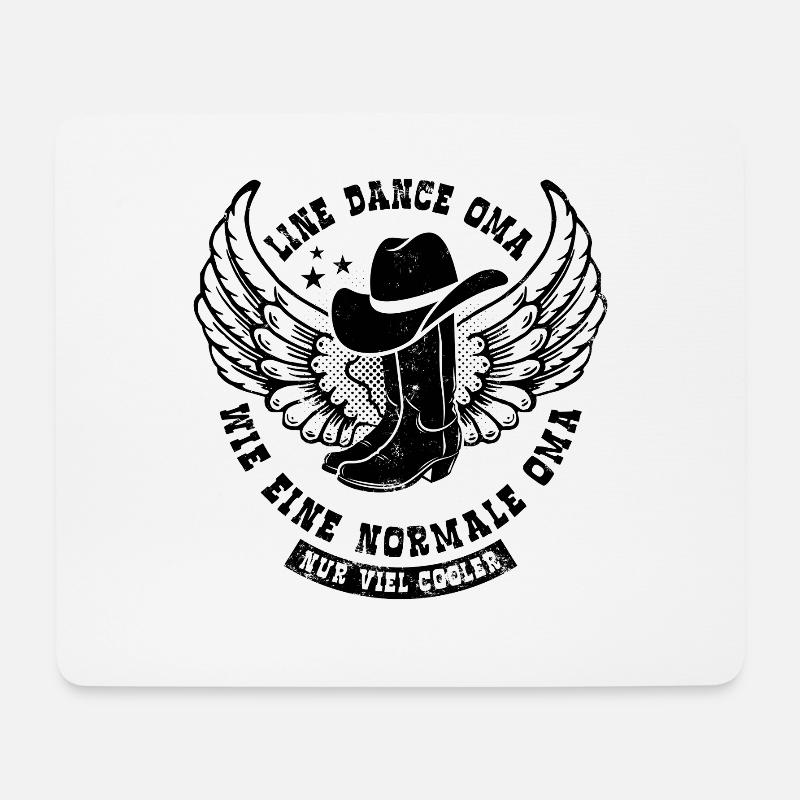 Linedance Oma wie eine normale Oma nur cooler - Mousepad (Querformat) - Weiß