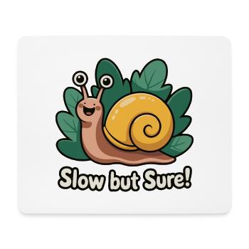 Skurrile Schnecke mit Phrase - Mousepad (Querformat) - Weiß - Vorne