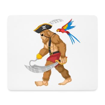 Drôle Pirate Bigfoot Épée Perroquet Aventure - Tapis de souris (format paysage) - blanc - Devant