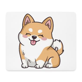 Cute Cartoon Shiba Inu - Mouse Pad (horizontal) - white - Front