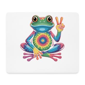 Frog Tie-Dye Hippie Peace Sign - Mouse Pad (horizontal) - white - Front