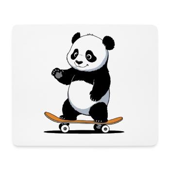 Kuschelbär Panda auf Skateboard - Mousepad (Querformat) - Weiß - Vorne
