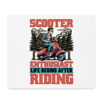 Scooter Enthusiast Life Begins Kick Scooter Lover - Mousepad (Querformat) - Weiß - Vorne