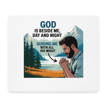 Glaube und Gebet – Gott ist bei mir - Mousepad (Querformat) - Weiß - Vorne