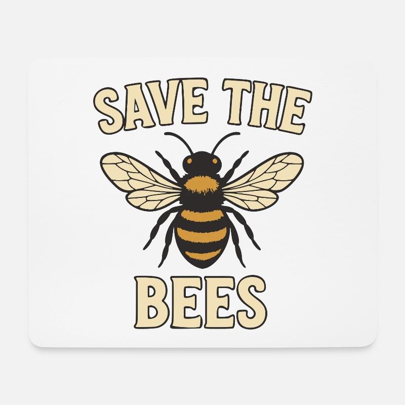 Rettet die Bienen Bienenmotiv - Mousepad (Querformat) - Weiß