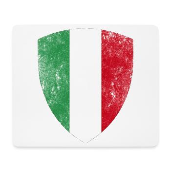 Bouclier avec drapeau italien dans le style vintage - Tapis de souris (format paysage) - blanc - Devant