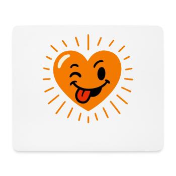 Playful heart doodle with happy face - Mouse Pad (horizontal) - white - Front