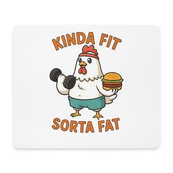 Kinda Fit Sorta Fat Funny Gym Cute Hippo Retro - Mousepad (Querformat) - Weiß - Vorne