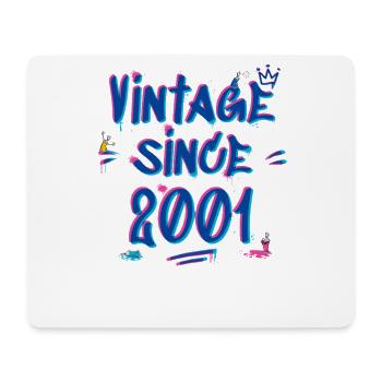 Jahrgang seit 2001 Graffiti Glitch 24th Bday Vibes - Mousepad (Querformat) - Weiß - Vorne