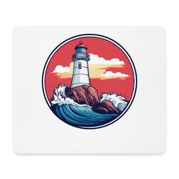 Leuchtturm am Meer - Mousepad (Querformat) - Weiß - Vorne