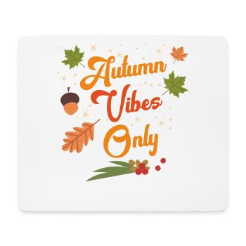 Autumn-Vibes-Only-Cozy-Fall-Leaves-Seasonal-Out - Mousepad (Querformat) - Weiß - Vorne