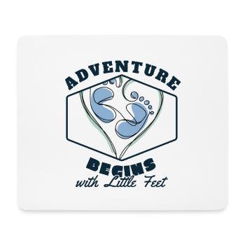 Adventure Begins with Little Feet Cadeau Naissance - Tapis de souris (format paysage) - blanc - Devant