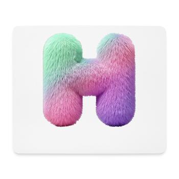 Letter H in pastel fur look and color gradient - Mouse Pad (horizontal) - white - Front
