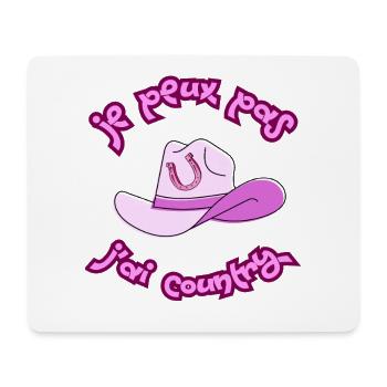 Ich kann nicht, ich habe Country - Pink Hat - Mousepad (Querformat) - Weiß - Vorne