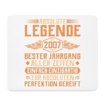 18th birthday - Legend since 2007 - Mouse Pad (horizontal) - white - Front