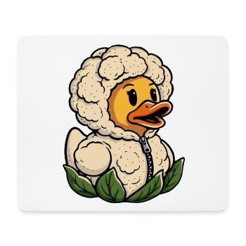 Blumenkohl Ente Gummiente Quietscheente Badeente  - Mousepad (Querformat) - Weiß - Vorne