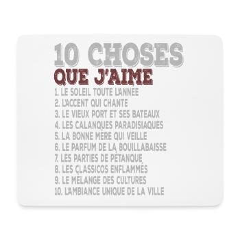 10 Dinge, die ich an Marseille liebe: Sonne, Buchten - Mousepad (Querformat) - Weiß - Vorne