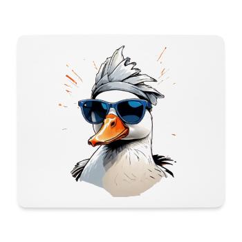 Oie cool avec des lunettes de soleil - Tapis de souris (format paysage) - blanc - Devant