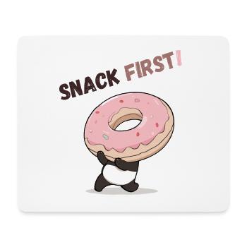 Verspielter Pandabär mit Donut - Mousepad (Querformat) - Weiß - Vorne