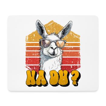 Alpaka Fan NA DU? Retro Lama Lustiges - Mousepad (Querformat) - Weiß - Vorne