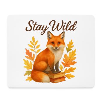  Stay Wild – Herbstlicher Fuchs - Mousepad (Querformat) - Weiß - Vorne