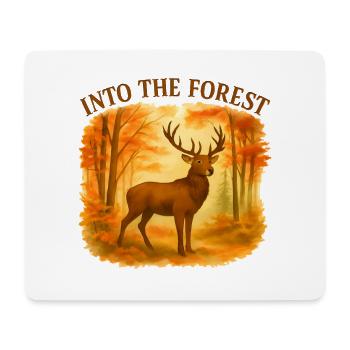  Into the Forest – Herbstlicher Hirsch - Mousepad (Querformat) - Weiß - Vorne