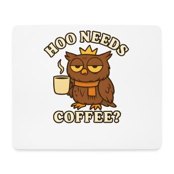 Hoo Needs Coffee? – Funny Owl - Mouse Pad (horizontal) - white - Front