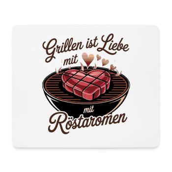 Grilling is love with roasted aromas - Mouse Pad (horizontal) - white - Front