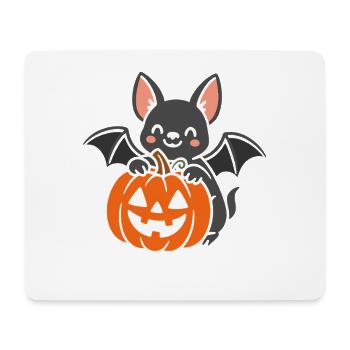 Souris mignonne pour Halloween avec citrouille - Tapis de souris (format paysage) - blanc - Devant