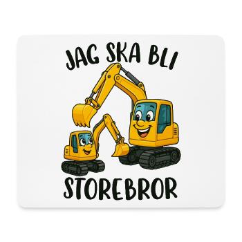 Großer Bruder, ich werde ein großer Bruder - Bagger - Mousepad (Querformat) - Weiß - Vorne