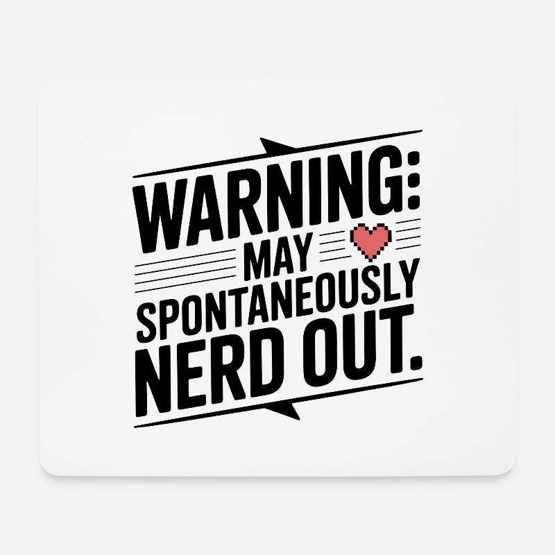 Warnung kann spontan nerd werden - Mousepad (Querformat) - Weiß