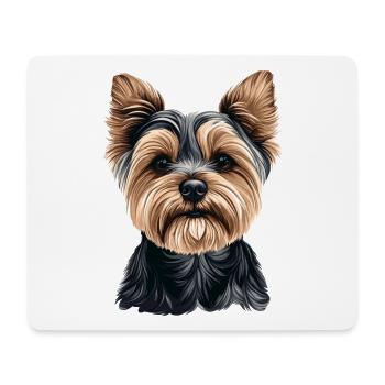 Süßer Yorkshire Terrier Cartoon - Mousepad (Querformat) - Weiß - Vorne