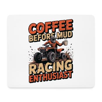 Passionné de courses de boue, amateur de café et de boue - Tapis de souris (format paysage) - blanc - Devant