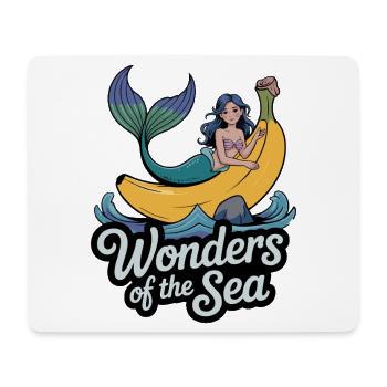 Illustration d'une aventure en mer avec une sirène et une banane - Tapis de souris (format paysage) - blanc - Devant
