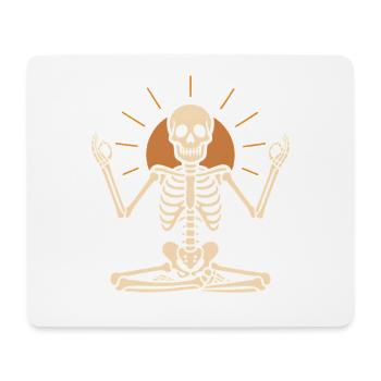 Meditierender Skelett mit Sonnenkreis - Mousepad (Querformat) - Weiß - Vorne