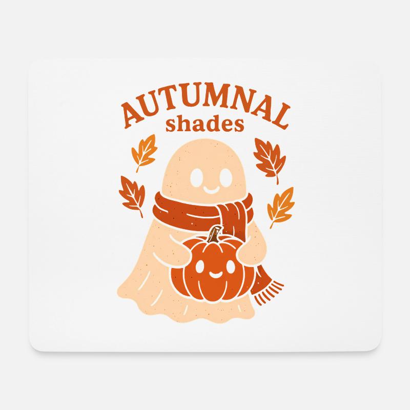 Herbstliche Kürbismotiv-Kreation - Mousepad (Querformat) - Weiß