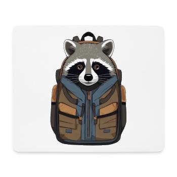 Raccoon with backpack illustration - Mouse Pad (horizontal) - white - Front